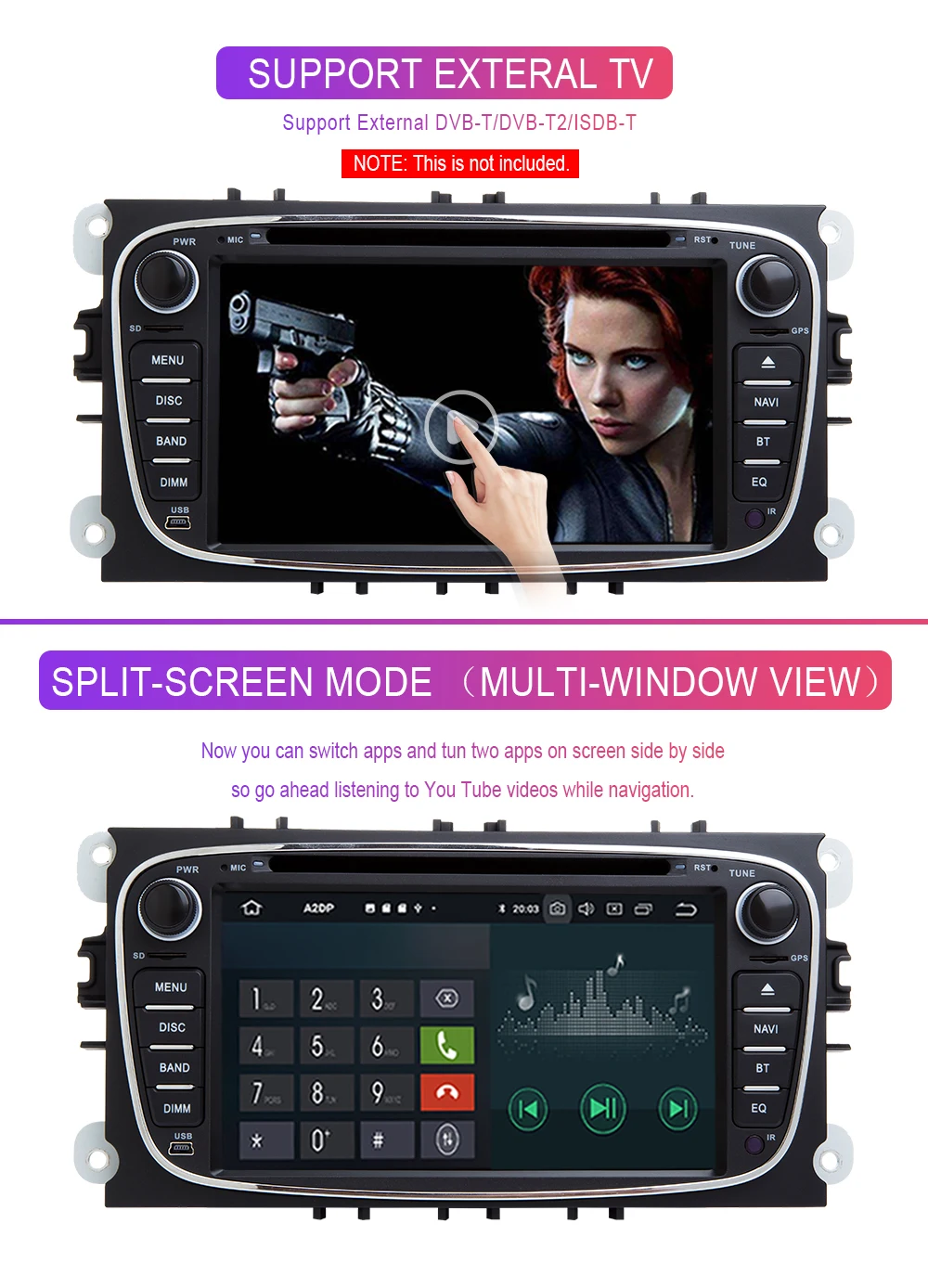 Ips Автомобильный мультимедийный 2Din Android 9 gps dvd-плеер для FORD/Focus 2 3 S-MAX/Mondeo 4 C-MAX/Galaxy KugaCar радио навигация DVR