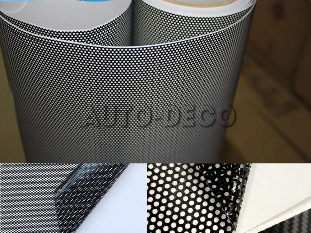 US $176.90 Top Quality Perforated Mesh Film Black Fly Eye Tint Tail Light Tint Car Window Tint size107x50m FedEx Free shipping