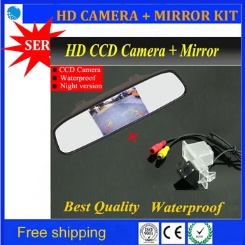 

2in1 4.3" Car Monitor mirror+ CCD Car rear view parking camera For Ssangyong Kyron Rexton Korando Actyon Reverse rearview Camera