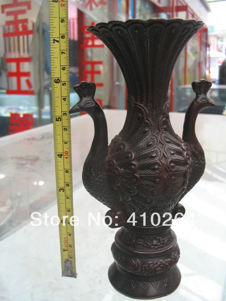 

$Nice Discount$ Rare 26 cm height Peacock bottle Bronze Statue
