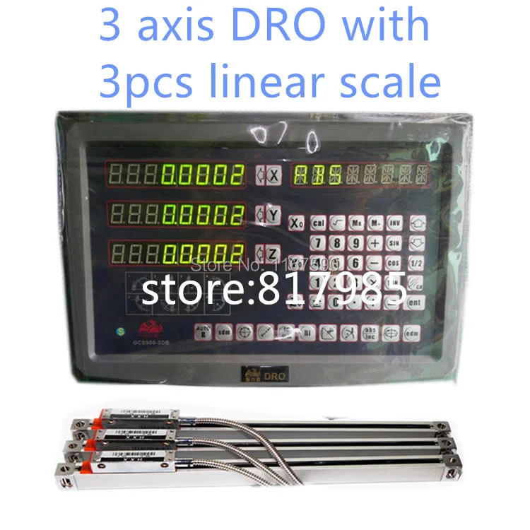 

DRO 3 axis digital readout and linear scales / 5um linear encoder 50-1000mm complete dro kits