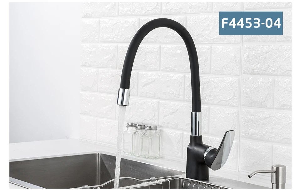 FRAP Kitchen Faucet 4 color silica gel nose kitchen sink faucet mixer faucet water taps mixer modern deck mounted tapware