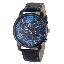 Часы для женщин круглые часы Элитный бренд для мужчин's кожаный ремешок аналог кварцевые спортивные наручные часы для Laides подарок