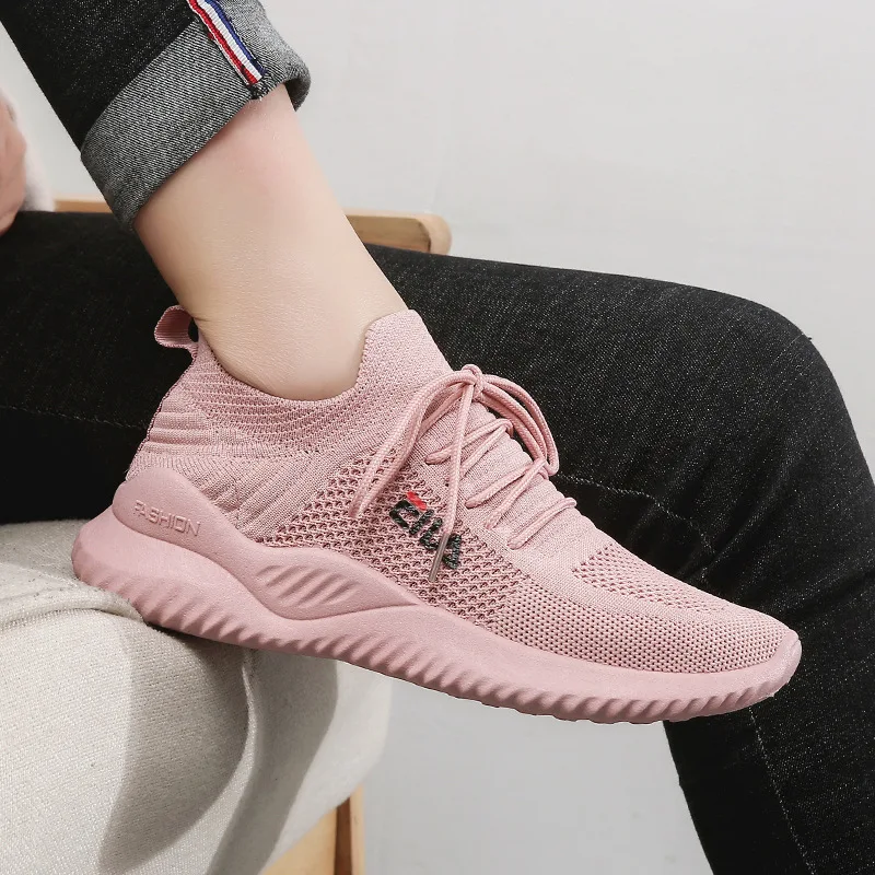 

2019 Spring Korean Version of Fashion Casual Women's Shoes New Breathable Leavening Elastic Students Running Sports Shoes