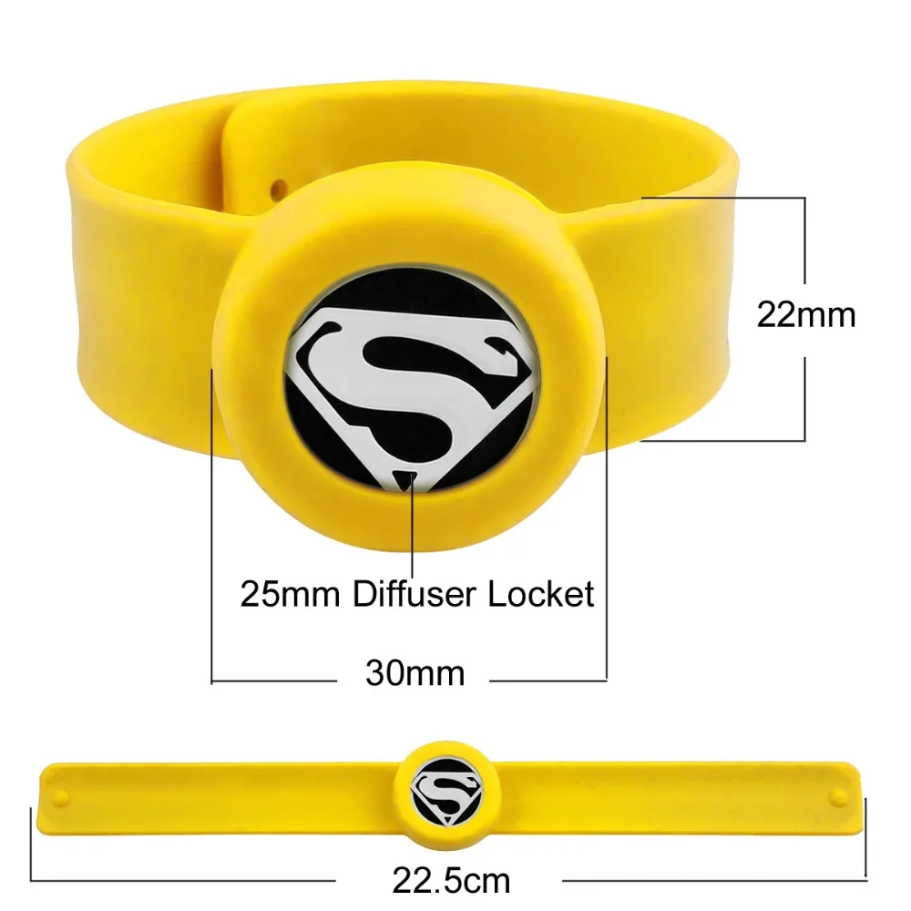 Супермен Человек-паук, Детский Регулируемый браслет от комаров, диффузор эфирного масла, мужские и женские силиконовые браслеты