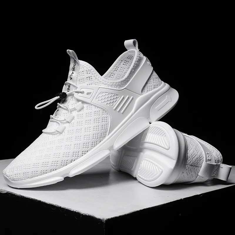 Breathable Summer Men White Sneakers Lightweight Running Shoes for Man