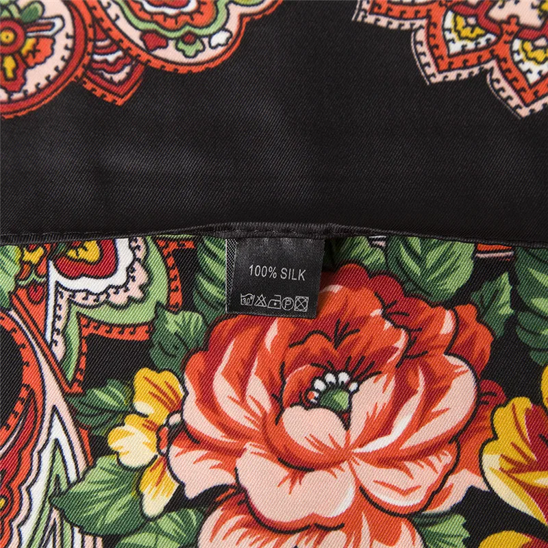 POBING шелковый шарф женские квадратные шарфы обёрточная бумага Испания Ретро шарф с цветочными узорами женский Шелковый платок хиджаб Леди Bufandas
