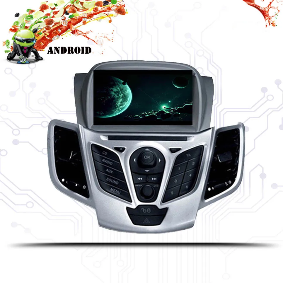 8 ядер Android 9 0 автомобильный DVD плеер GPS навигация Мультимедиа Стерео для Ford Fiesta 08