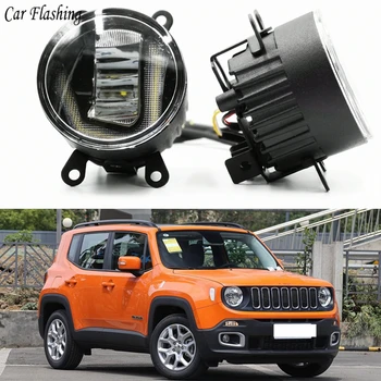 

3-IN-1 Functions Auto LED DRL Daytime Running Light Car Projector Fog Lamp with yellow signal For Jeep Renegade 2016 2017 2018