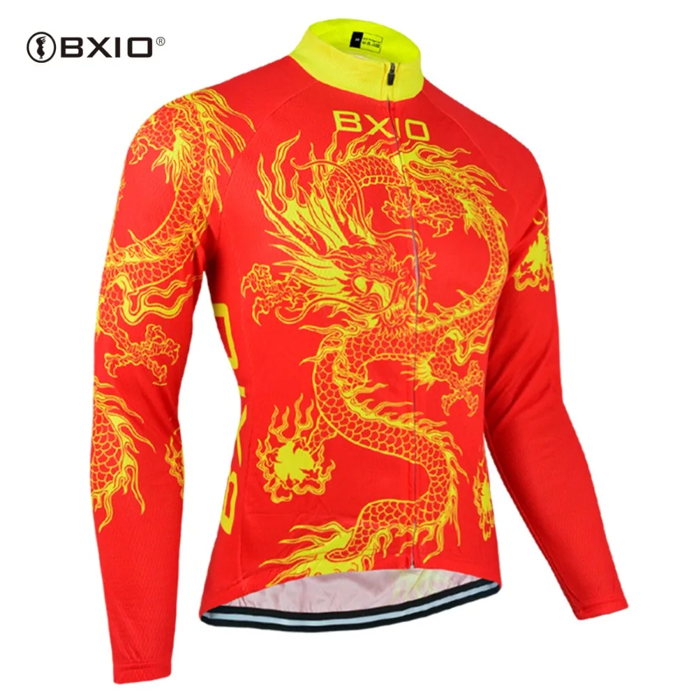

BXIO Thermal Red Cycling Jersey MTB Bike Jersey Winter Warm Up Windproof Waterproof Bicycle Cycling Clothing BX-0109R023-J