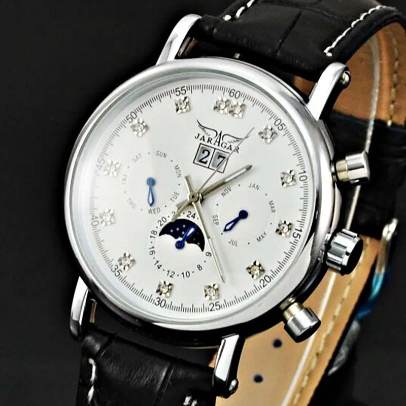 Moon Phase Mechanical Watch Jaragar Calendar Automatic Mechanical ...