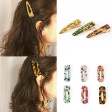 Минималистичный полый геометрический Утконос заколка для волос женская цветная леопардовая блестящая заколка для волос с блестками ацетатная шпилька боковая челка заколка