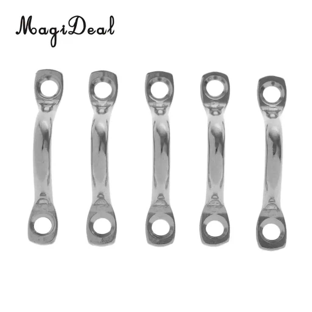 MagiDeal 5 Piece Stainless Steel Pad Eye Straps Tie Down Anchor Deck Loops 52 x 17mm/58 x 21mm