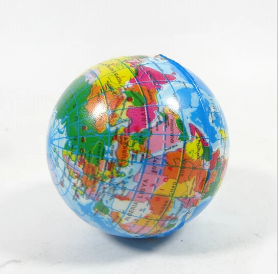 

Foam Rubber Ball World Map Foam Earth Globe Hand Wrist Exercise Stress Relief Squeeze Soft Foam Ball