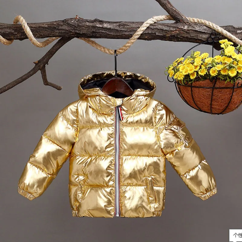 Коллекция года, зимняя куртка осеннее пуховое хлопковое пальто для маленьких мальчиков и девочек Теплые куртки детский зимний костюм, верхняя одежда Новогоднее пальто с капюшоном