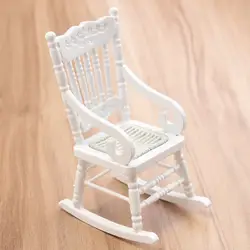 Кукольный домик Миниатюрный 1:12 мебель белое кресло-качалка из дерева пеньковая веревка сиденье для Аксессуары для кукольных домов Декор
