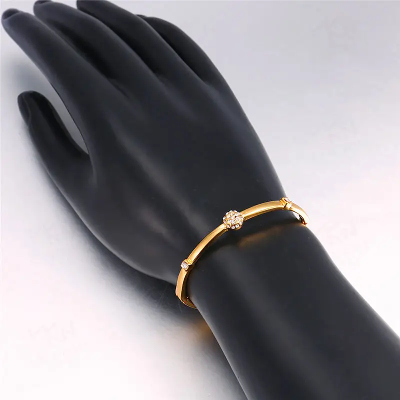 Hzymez розовое золото Цвет позолоченный металлический браслет инкрустация Стразы и