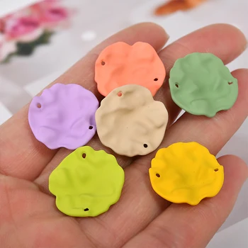 

Wholesale 50pcs/Lot 19MM Neon Colors Metal Enamel Alloy Charms DIY Jewelry Findings Ornament Accessory Girls Earring Bracelet