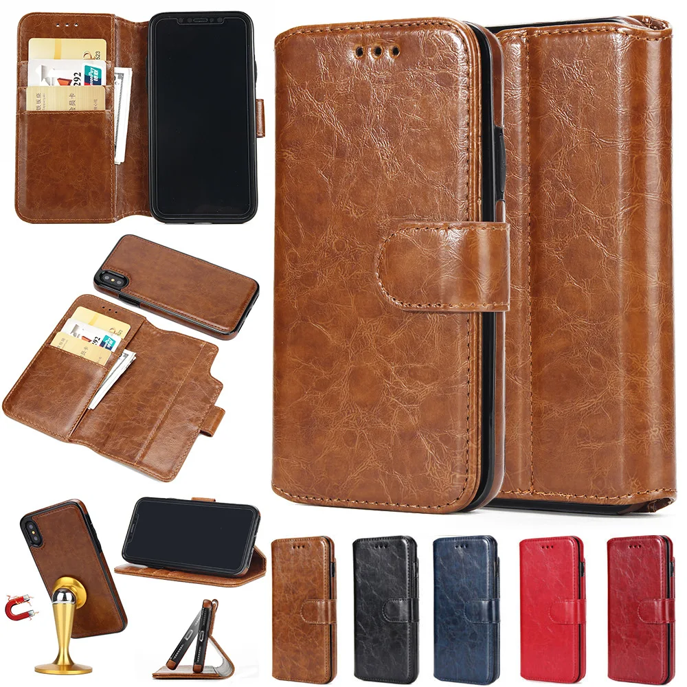 

Crazy Horse pattern Case For iphone 8 8 plus 2-in-1 PU leather Card Slots Car protective mobile phone case cover For iphone 8