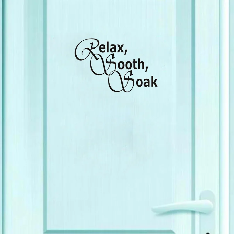 Bathroom Wall Stickers Home Decor Relax Soothe Soak Bath Shower Quote