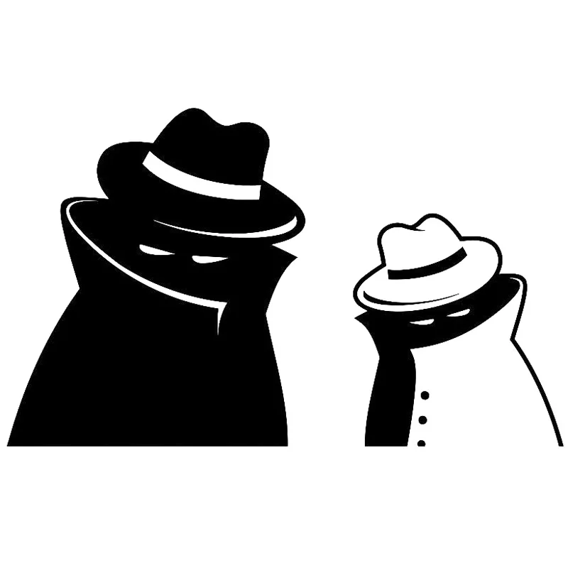 

18cm*11cm Spy Secret Agent Vinyl Stickers Decals Decor Black/Silver S3-6082