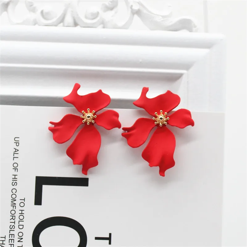 

2019 New Design Fashion Jewelry Elegant big Flower Earrings Summer Style Beach Party Statement earring for Girls gift for woman