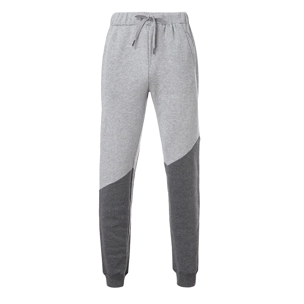 Dark Gray Модные мужские осенние джоггеры Лоскутные Повседневные тренировочные брюки с завязками брюки с принтом хип хоп Прямая W621 - Цвет: Dark Gray