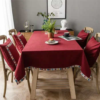 

2019 Japan Style Plain Color High Quality Tablecloth Polyester Comfortable Waterproof Table Cloth Cover For Home toalha de mesa