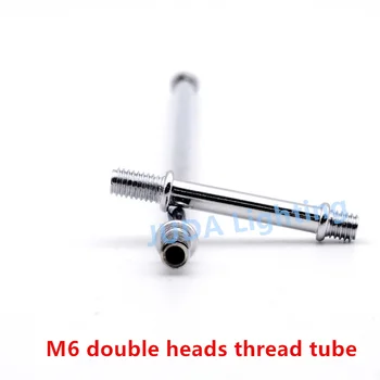 

M6 both sides iron threaded tube Male thread pipe for retro chandeliers ceiling rose two sides screw tube lighting accessories