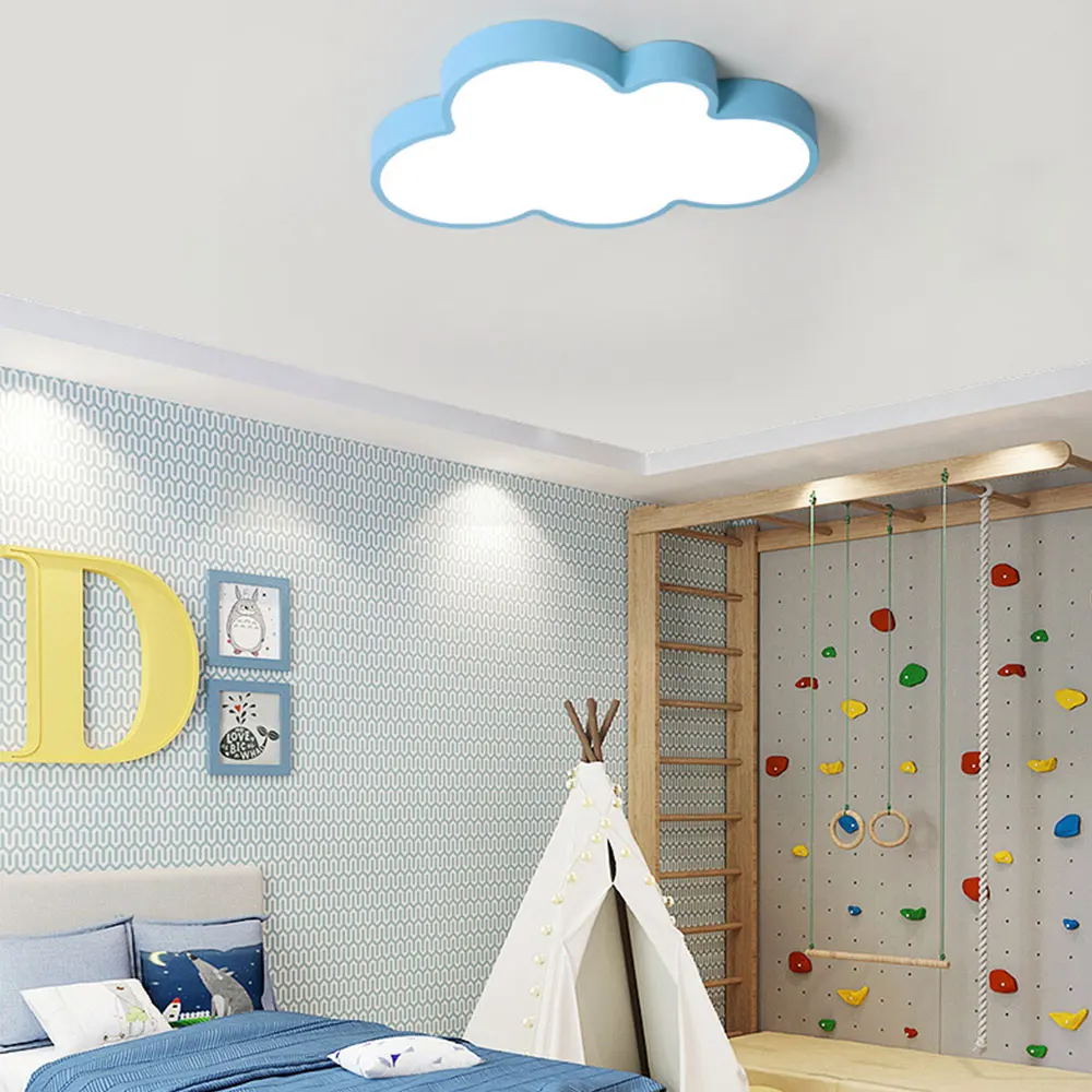 Современные светодиодные потолочные лампы для детей, детская комната, спальня, гостиная, 90-265 в, в форме облака, потолочный светильник с пультом дистанционного управления MY