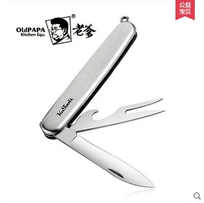 New 2016 Multi function stainless steel folding fruit knife Portable portable fruit peel knife double fruit