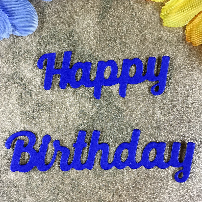 Happy Birthday 2 Pieces Card Maker Metal Die Cutting Dies For DIY