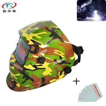 

Solar Energy Lithium Battery Large View Welding Helmet Automatic Darkening Color Camouflage Tig Mig Arc Weld Cap TRQ-HD61-2200DE