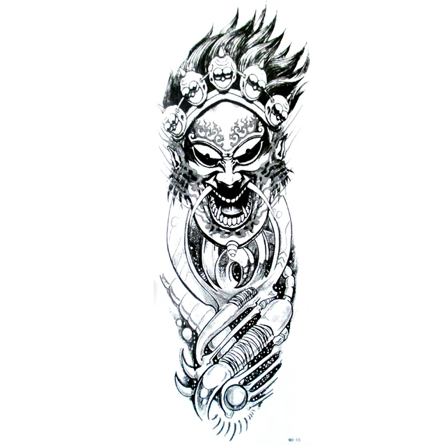 robot skull temporary tattoos full arm tatto art body robot skull temporary tattoos full arm tatto art body