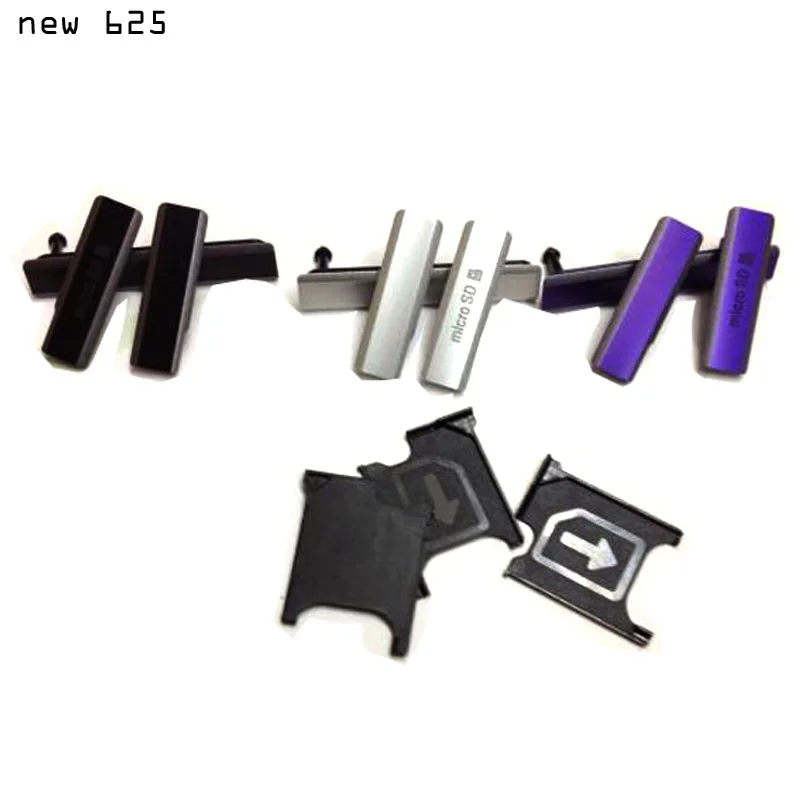 

For Sony Xperia Z1 L39h C6903 C6902 Micro SD Card + SIM Card + USB Charging Slot Port Dust Plug Block Cover With Tray
