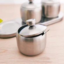 Из нержавеющей стали, яблоко, сахарница, банка для приправ, горшок для приправ, контейнер для специй, канистра с крышкой и ложкой, кухонная принадлежность