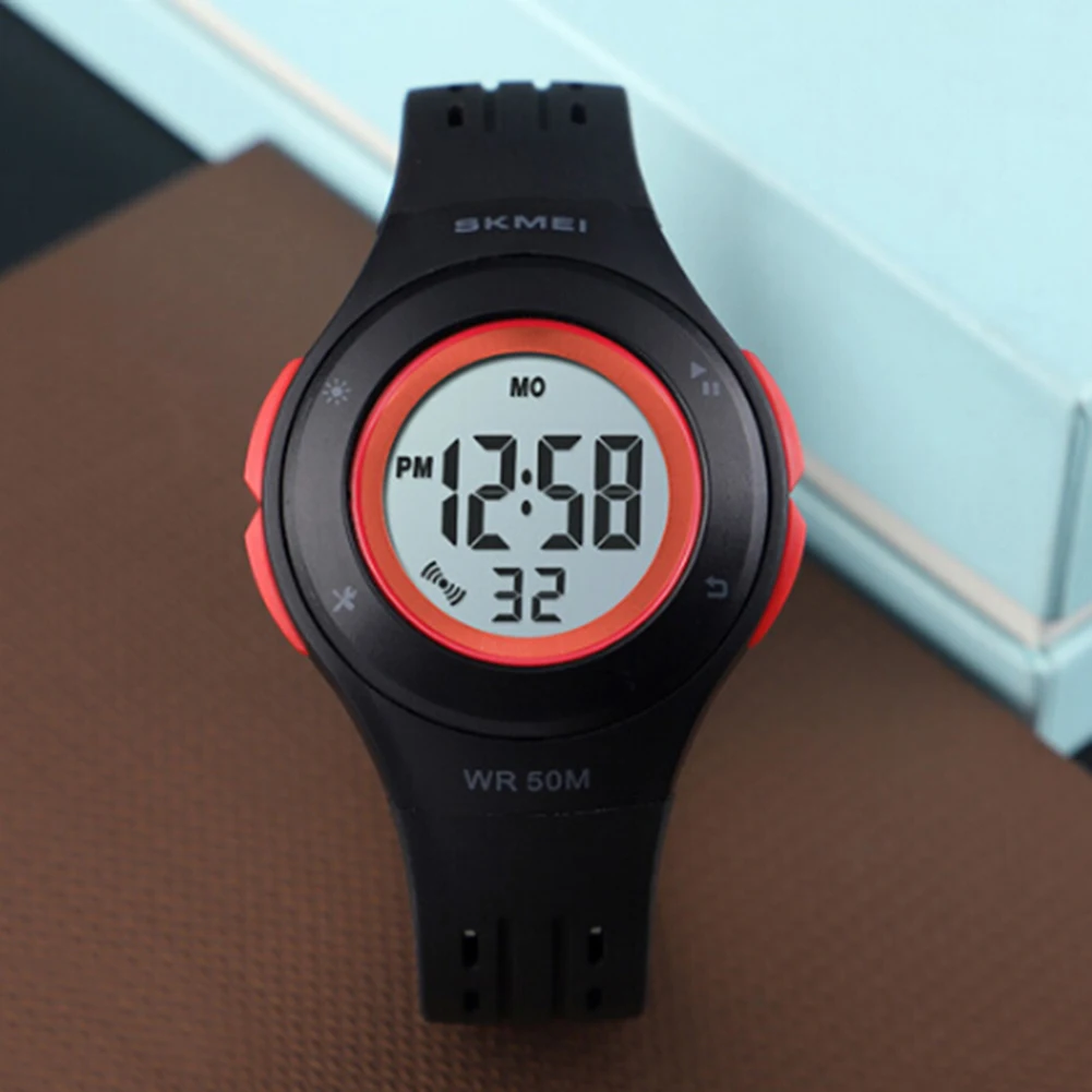 Детская светодио дный спортивные часы Мода Многофункциональный Детские цифровые часы студент 50 м Водонепроницаемый электронные наручные