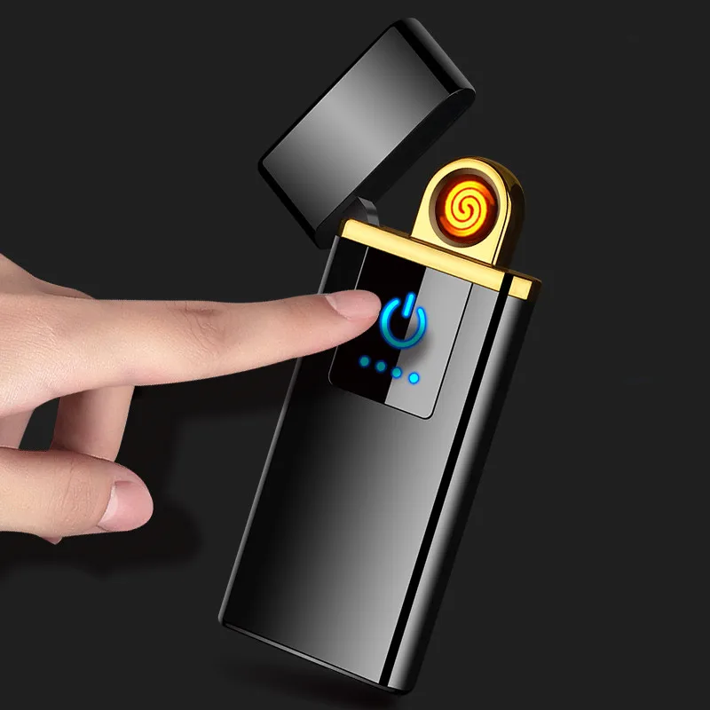 Электрические Зажигалки Курительные аксессуары с USB Перезаряжаемый отпечаток