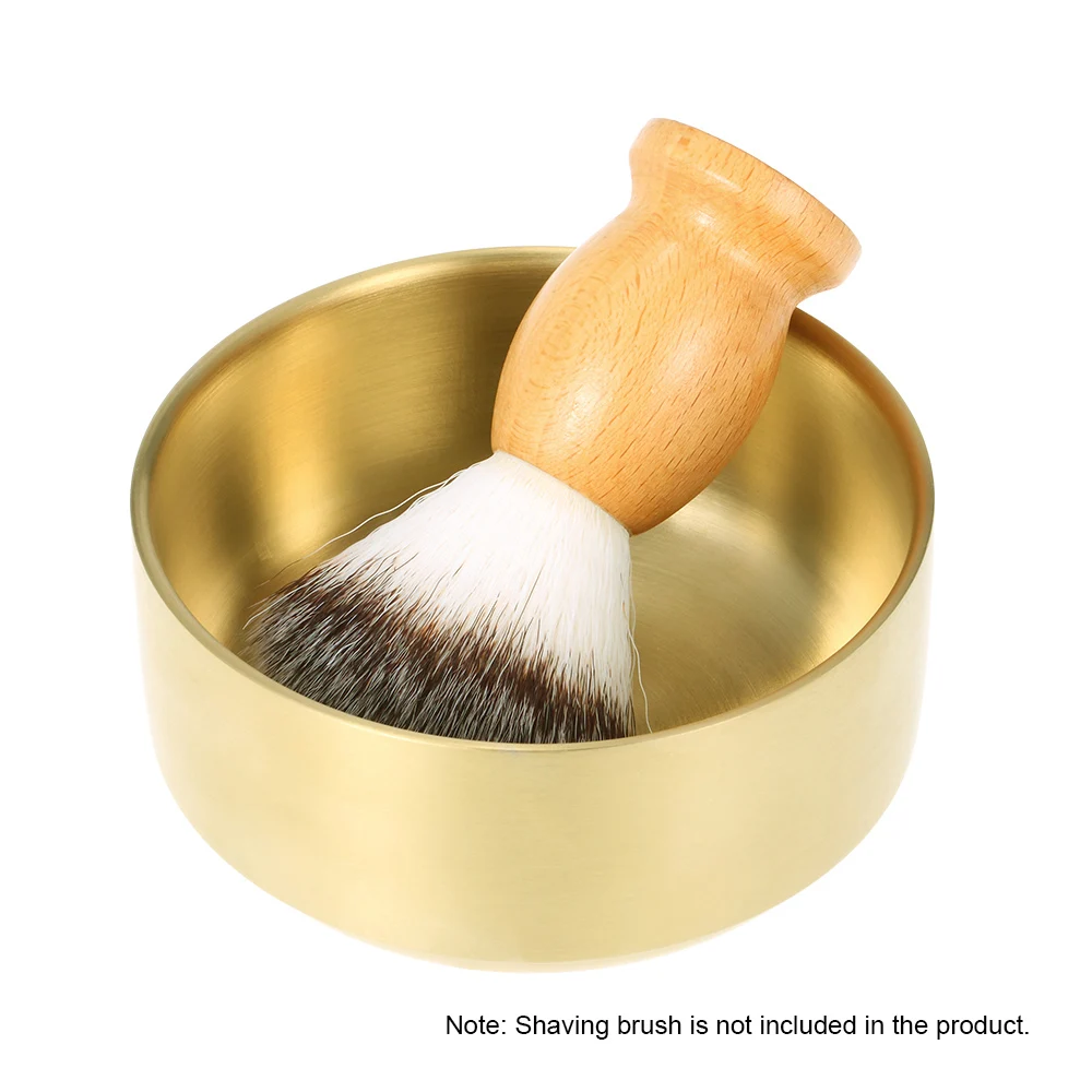 Men's Metal Shaving Bowl Barber Brass Soap Mug Cup Face Cleaning Soap Bowl for Razor& Shaving Brush