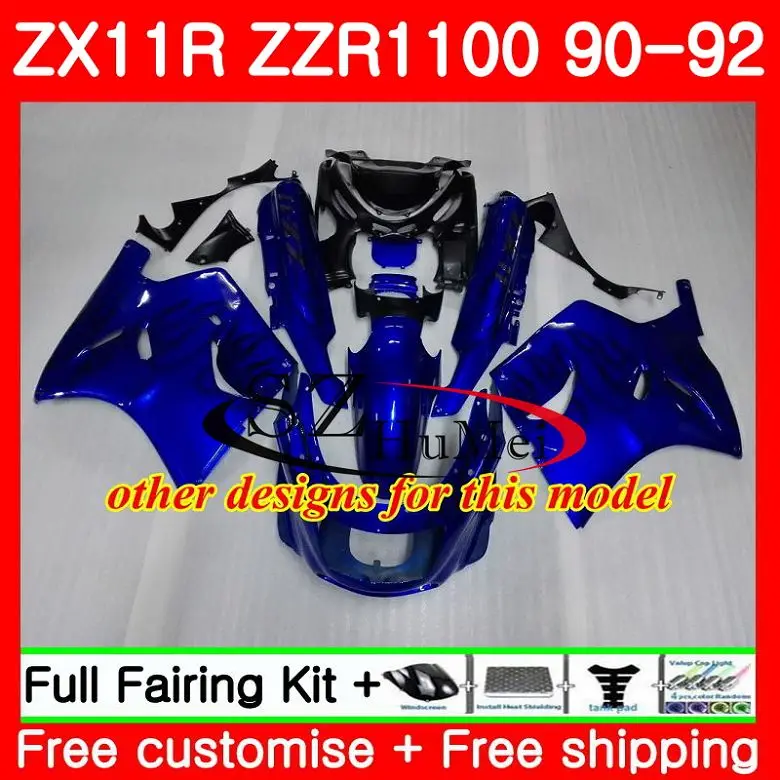 Gloosy SilverBody для KAWASAKI NINJA ZZR1100 ZX 11R ZZR 1100 5SH3 ZX11 ZX11R 90 91 92 1990 1991 1992 обтекатели комплект| |
