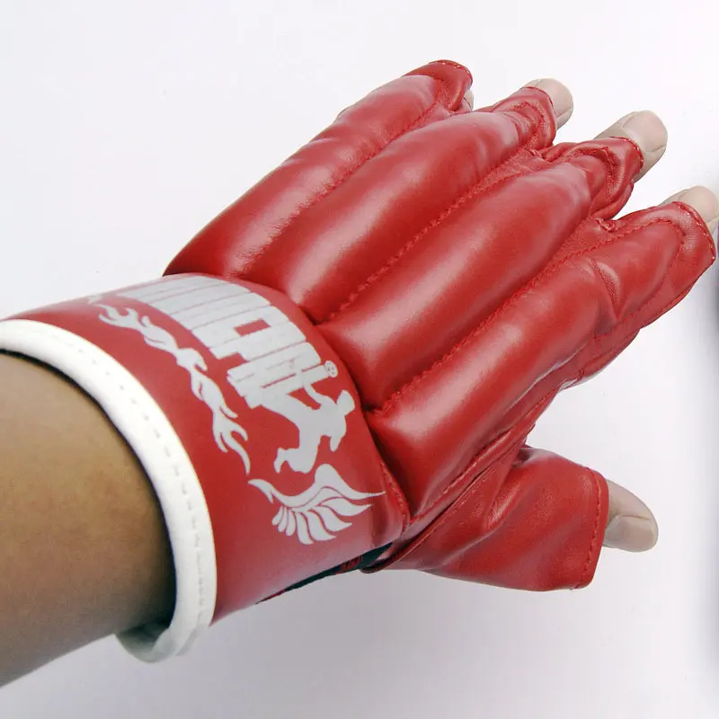 

Durable PU Training Half finger summer sandbag boxing gloves mitts Wing Chun Muaythai thai-boxing
