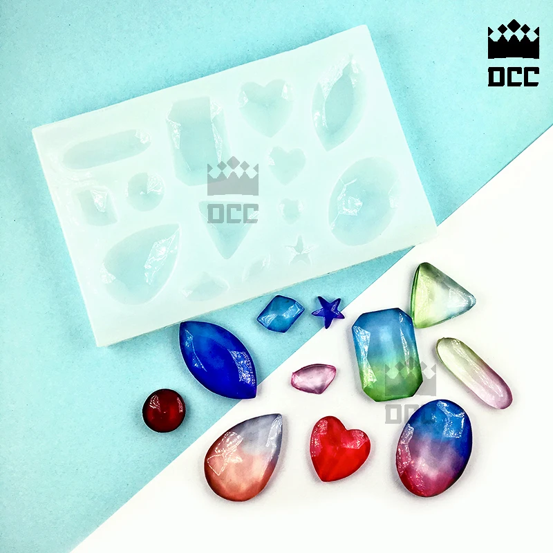 1PC gem shape liquid silicone mold DIY resin jewelry mold for epoxy