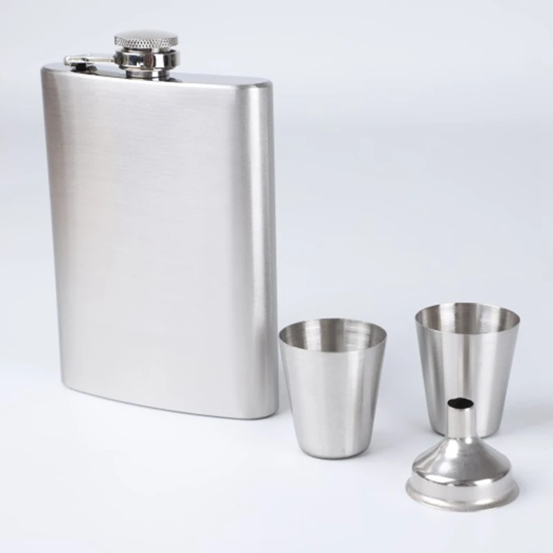 Портативный 8 унций Нержавеющая сталь фляжка карманных Drinkware кувшин Подарочная посылка виски Вино горшок с вина чашки Воронка ликер кувшины