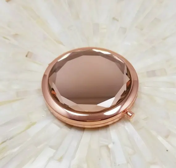 Rose gold diamante compact mirror-1