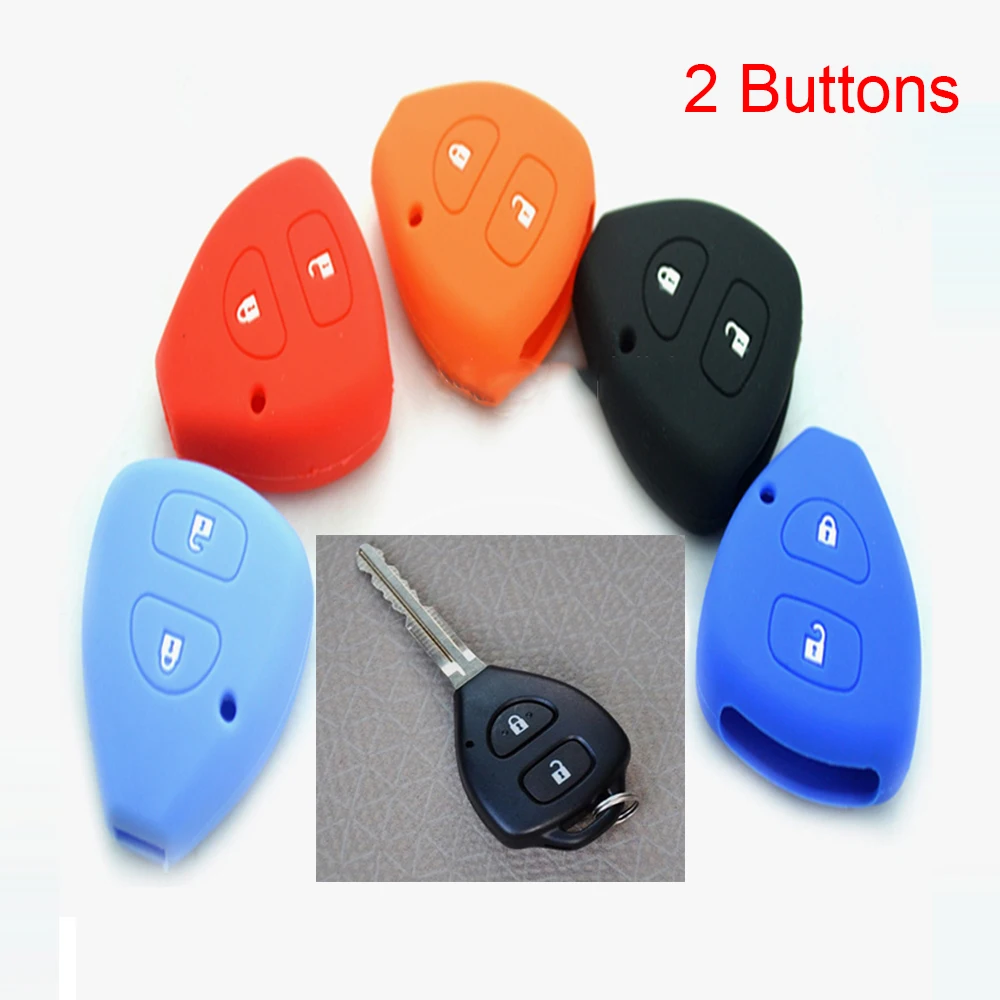 

Keyless Entry Remote Key Cover Fob Skin Case Holder Car Key Cover with key ring for Toyota Corolla Rav4 Vios Camry Reiz Crown