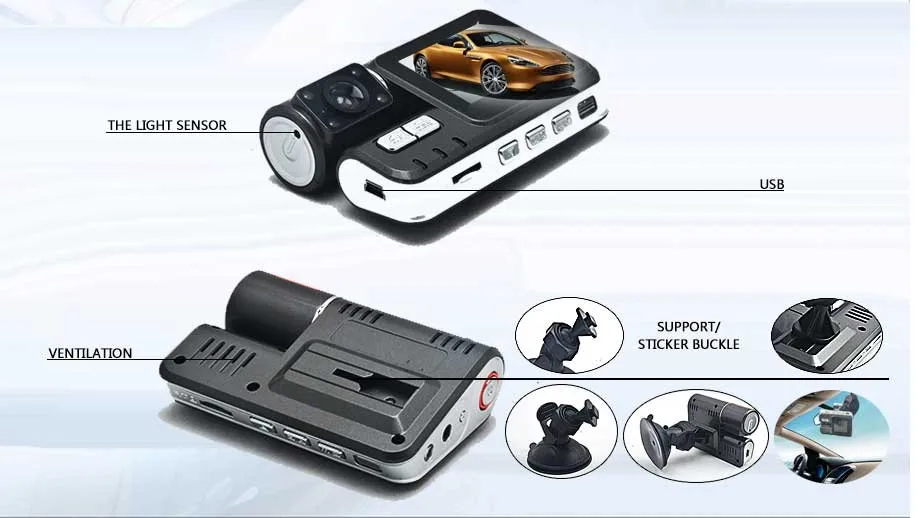 Dual camera 720p d1 gps g sensor инструкция видеорегистратор