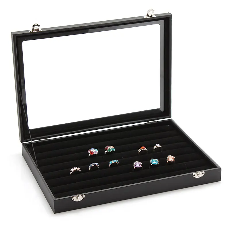 ANFEI, 9 стилей, витрина, кожаный дисплей, подставка для ювелирных изделий, коробка для украшений, Подарочная коробка, органайзер для макияжа, шкатулка для ювелирных изделий - Цвет: ring box