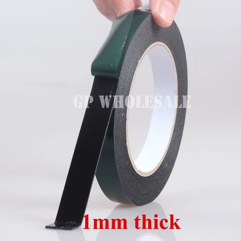 1mm thick, 30cm, (300mm*5M), Black Dust Proof Sponge Foam Tape Double Sided Adhesive for Phone