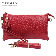 2017 Genuine Leather Fashion Women Crossbody Bags Embossing Flowers Soft Cowhide Ladies Messenger Bags Zipper Shoulder Bag SH281