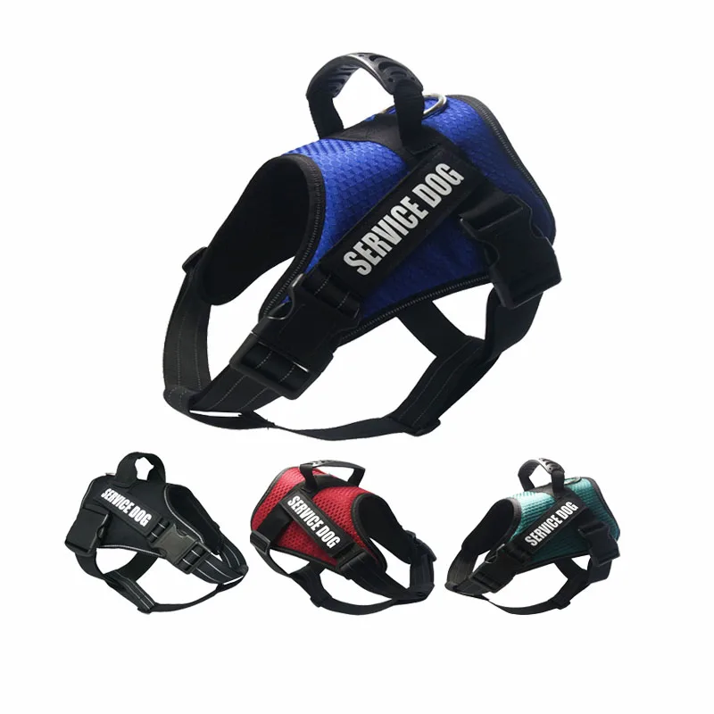 

Dog Harness Vest Reflective Breathable Mesh Service Pet Dog Vests NO Pull Handle Control Harness For Dog Breeds Training Walking
